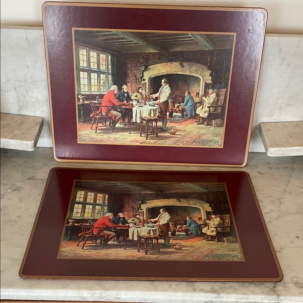 PIMPERNEL The Landlord's Brew Cork Back Vintage Placemats/Hot Mats (2)